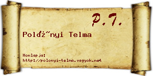 Polónyi Telma névjegykártya